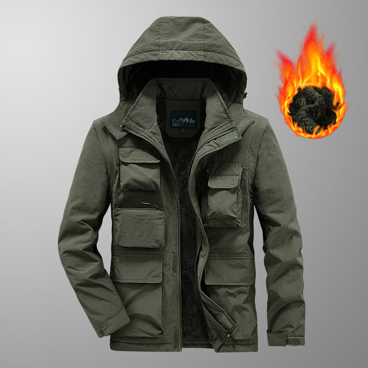 Herren Multifunktionaler Fieldparka mit Teddyfleece Innenfutter und Kapuze Echo Archiv