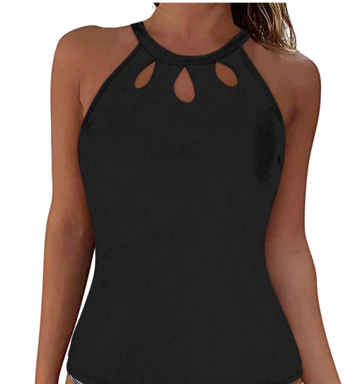 Damen Sportliches Tankini-Oberteil mit modischem Rundhalsausschnitt und Cut-Outs Echo Archiv