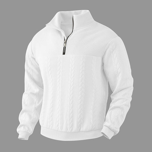 Herren Strickpullover mit modernem Stehkragen und praktischem Reißverschluss Echoarchiv