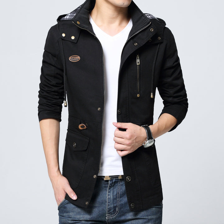 Herren Baumwollparka mit Kapuze, Kordelzug und Multifunktions‑Taschen – Taviero