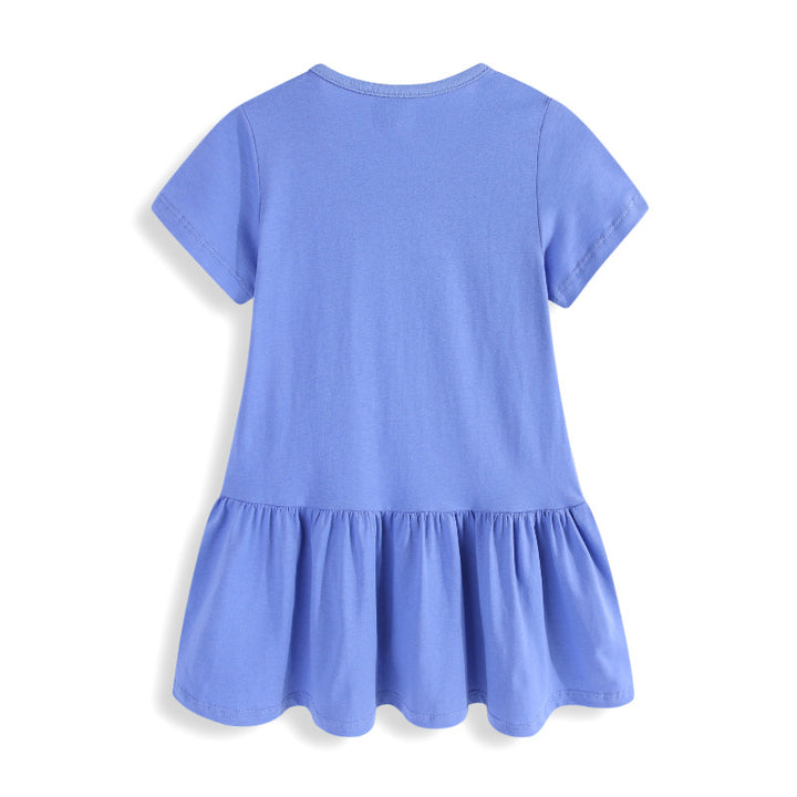 Mädchen Baumwoll-Kleid mit handgestickter Einhorn-Applikation Echo Archiv