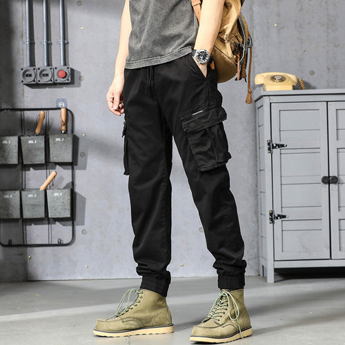 Herren Cargo-Joggerhose mit Tunnelzug, Multifachtaschen und geripptem Knöchelabschluss Echo Archiv