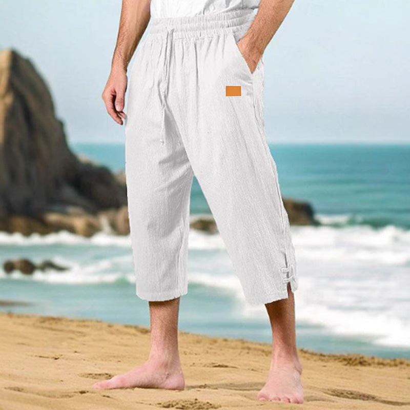 Herren Legere Strandhose mit seitlichen Schlitzen Echoarchiv