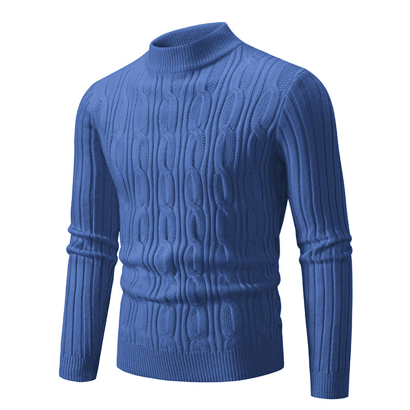 Herren Rollkragenpullover aus hochwertiger Baumwolle mit Zopfmuster Echoarchiv