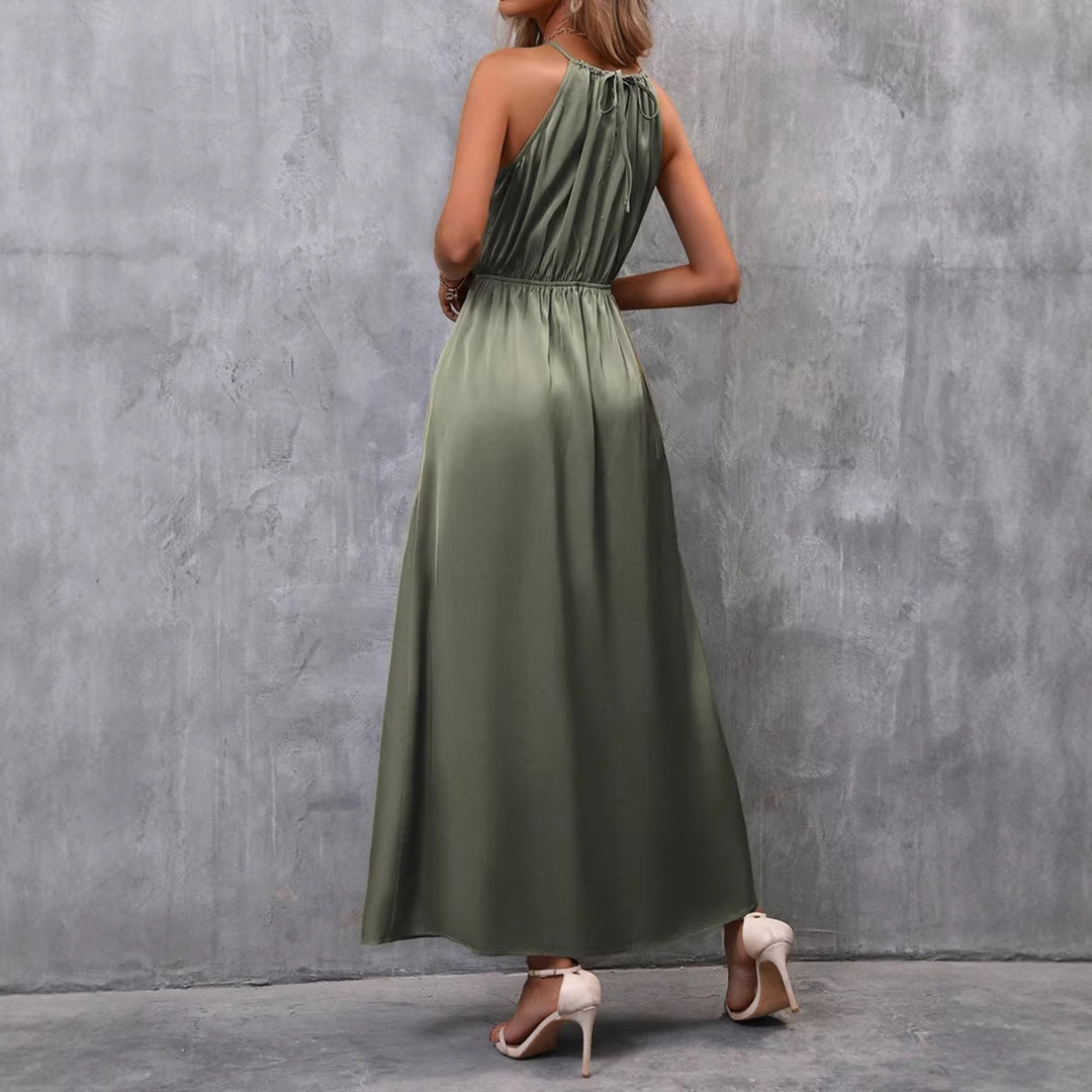 Damen Maxikleid mit elegantem Schlitz und bindbarem Oberteil Echo Archiv