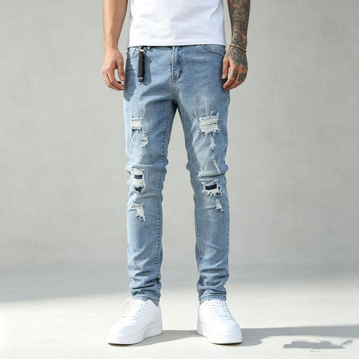 Herren Modische Ripped Denim Pants Echoarchiv