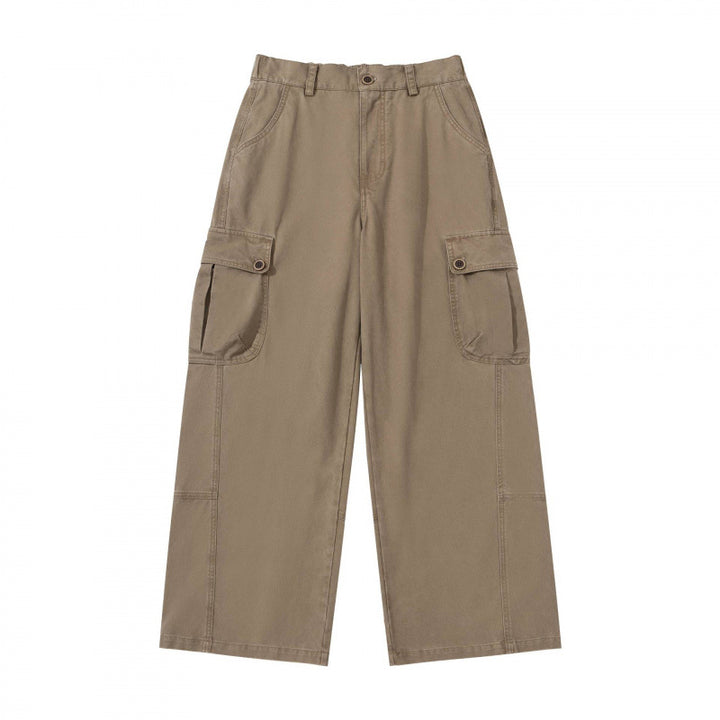 Damen Weite Cargo-Hose mit hohem Bund, großen Klappentaschen und Culotte-Silhouette Echo Archiv