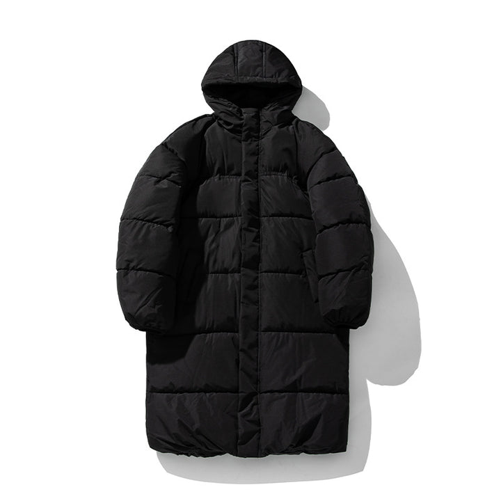 Unisex Langer Steppparka im Clean-Look mit Kapuze, Thermofüllung und verstellbarem Saum Echo Archiv