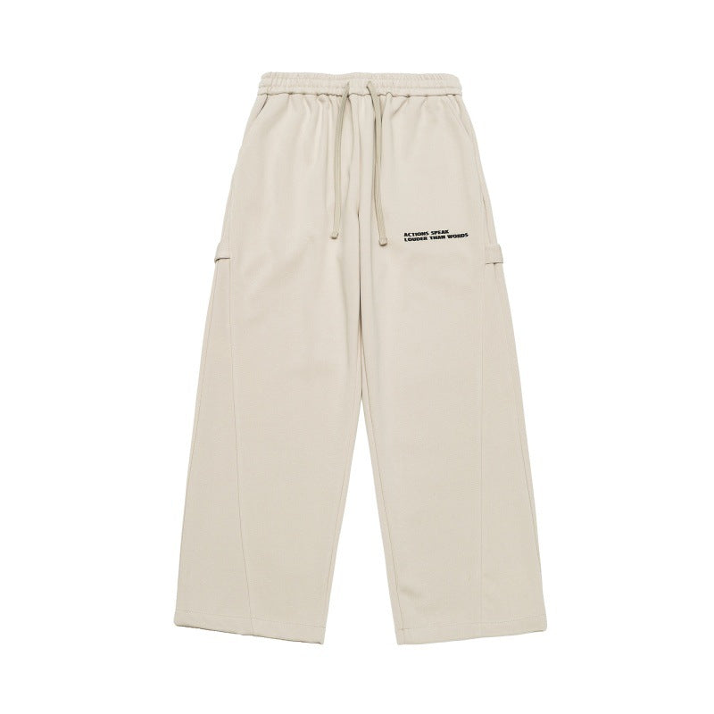 Unisex Weite Cropped-Sweathose im Cargo-Stil mit Tunnelzugbund und aufgesetzten Taschen Echoarchiv
