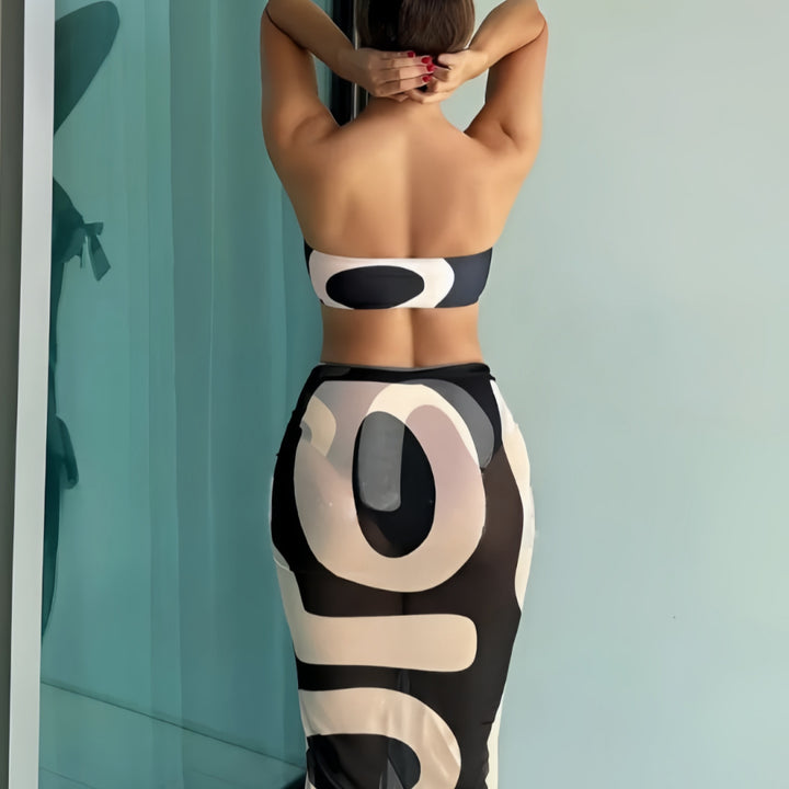 Damen Bandeau-Bikini mit kombinierbarem Wickelrock Echo Archiv