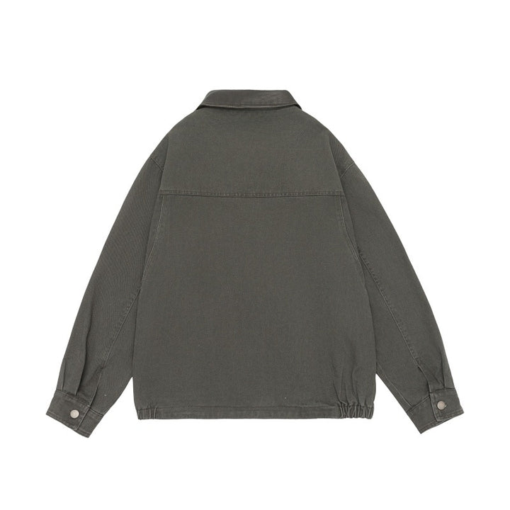 Herren Boxy-Canvas-Fieldblouson mit Druckknopfleiste und großen Utility‑Taschen Echoarchiv