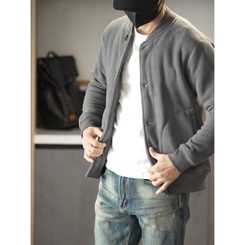 Herren Bequeme Fleecejacke mit Knöpfen Echo Archiv