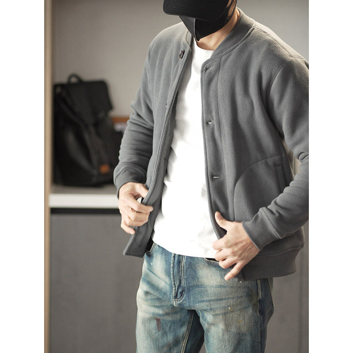 Herren Bequeme Fleecejacke mit Knöpfen Echo Archiv