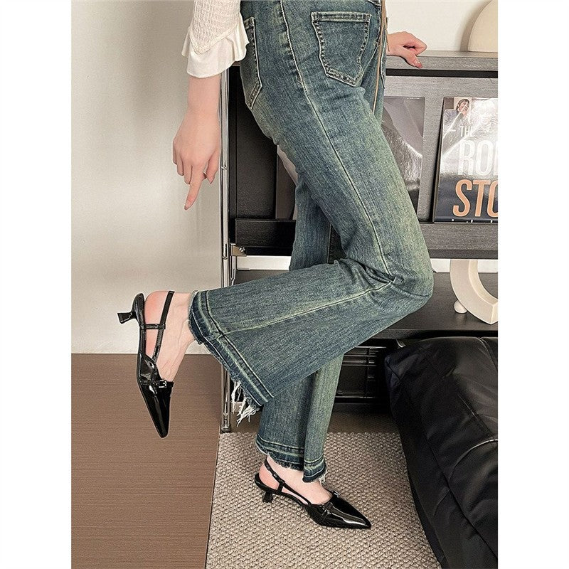 Damen Spitz zulaufende Lack-Pumps mit Slingback, schlanker Silhouette und gepolstertem Komfortfußbett – Lioré