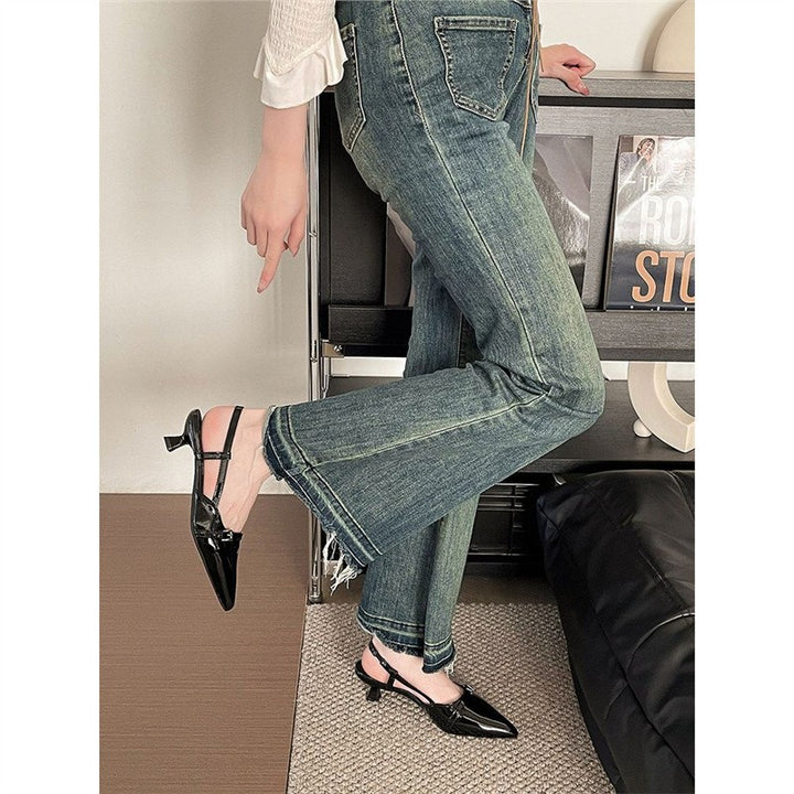 Damen Spitz zulaufende Lack-Pumps mit Slingback, schlanker Silhouette und gepolstertem Komfortfußbett – Lioré
