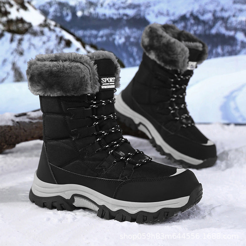 Damen Wasserdichte gefütterte Thermo-Wanderschuhe mit Kunstfellkragen Echoarchiv