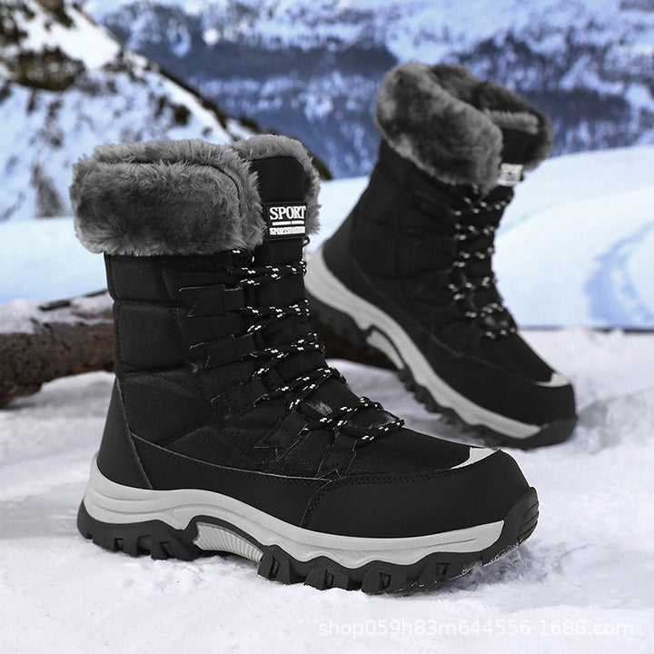 Damen Wasserdichte gefütterte Thermo-Wanderschuhe mit Kunstfellkragen Echoarchiv