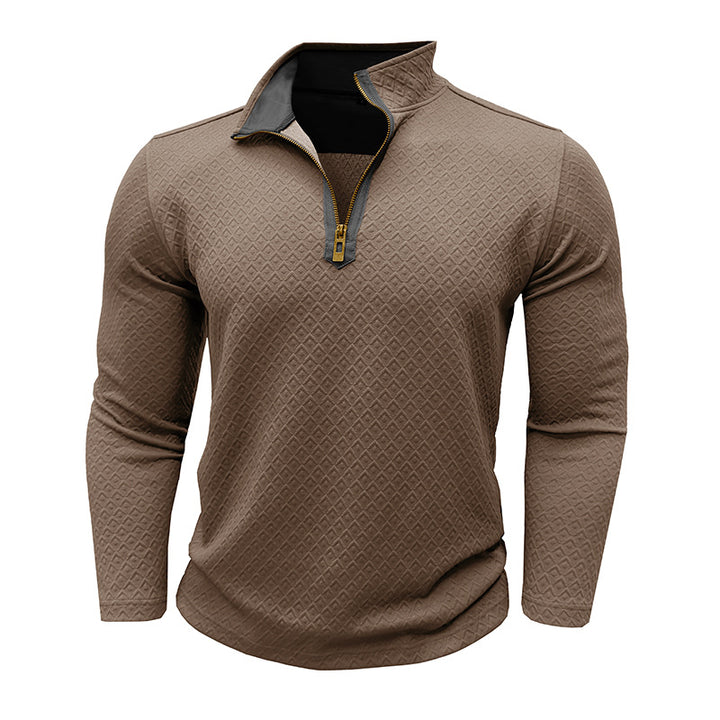 Herren Hochwertiger Langarm-Pullover mit Stehkragen Echoarchiv