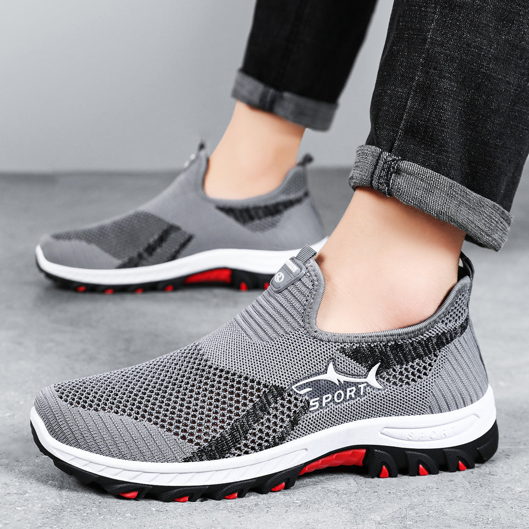Unisex nan atmungsaktive Strick-Slip-On Trekkingsneaker mit flexibler EVA-Zwischensohle und griffiger Outdoor-Profilsohle Echo Archiv