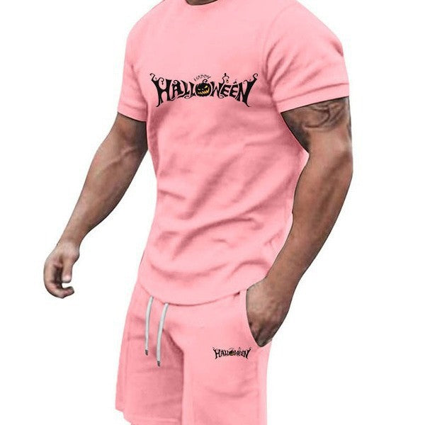 Herren lässiges Halloween-Set mit T-Shirt und Shorts Echoarchiv