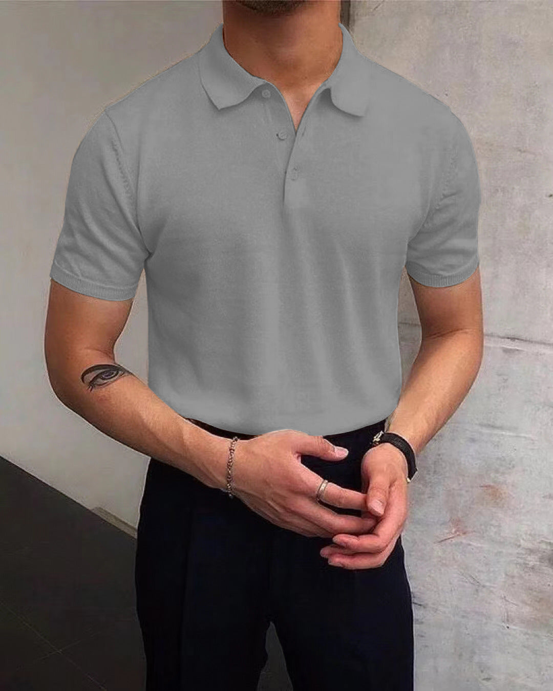 Herren Polo-Shirt aus atmungsaktiver Baumwolle mit elegantem Kragen Echoarchiv