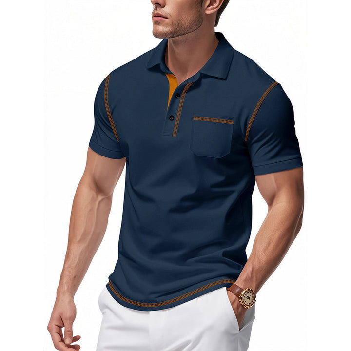 Herren Poloshirt mit modernem Kragen und kontrastierenden Akzenten Echoarchiv