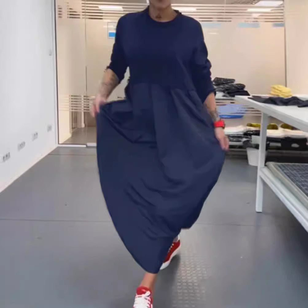 Damen nan Oversize-Maxikleid mit tiefer Passe und seitlichen Eingrifftaschen Echo Archiv