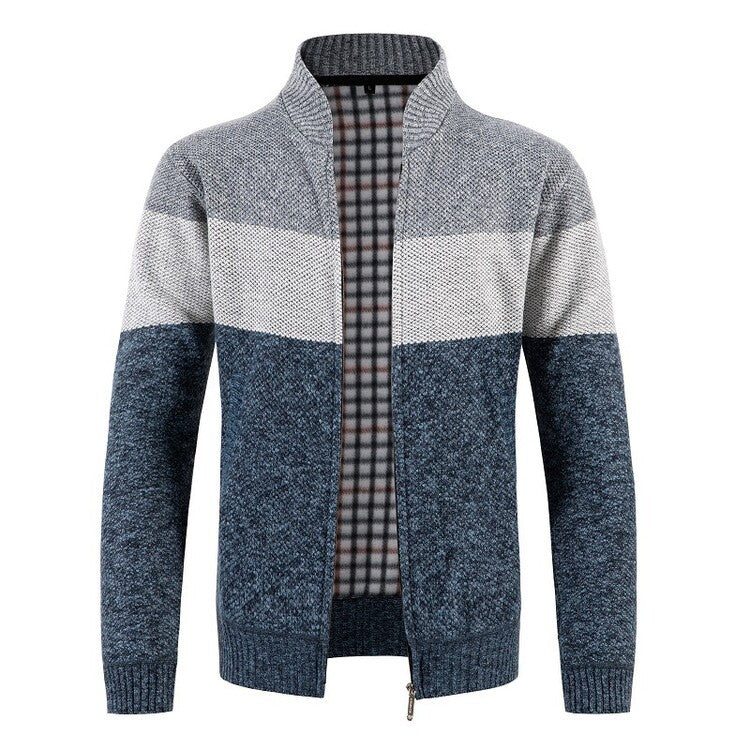 Herren Strickjacke mit strukturiertem Design und modernem Kragen Echoarchiv