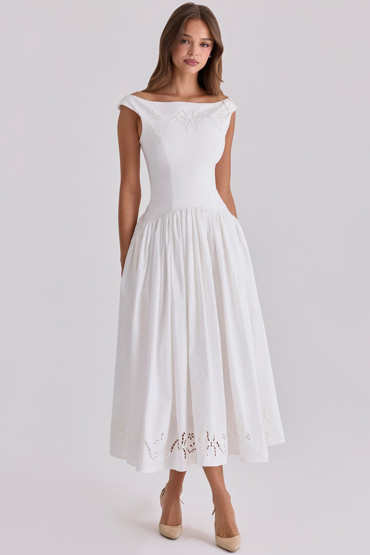 Damen Elegantes Midi-Kleid mit incisierten Details Echo Archiv