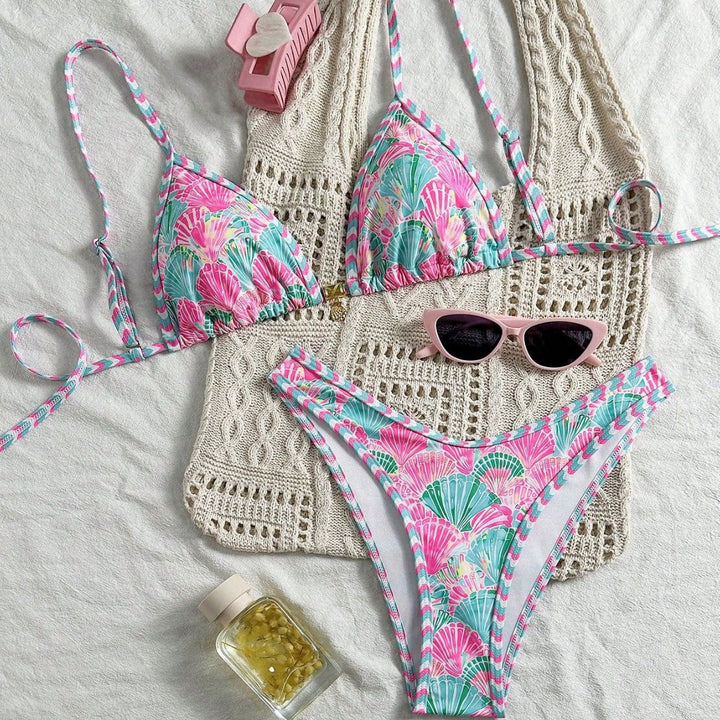 Damen Triangel-Bikini-Set mit trendy Muschel-Muster Echo Archiv