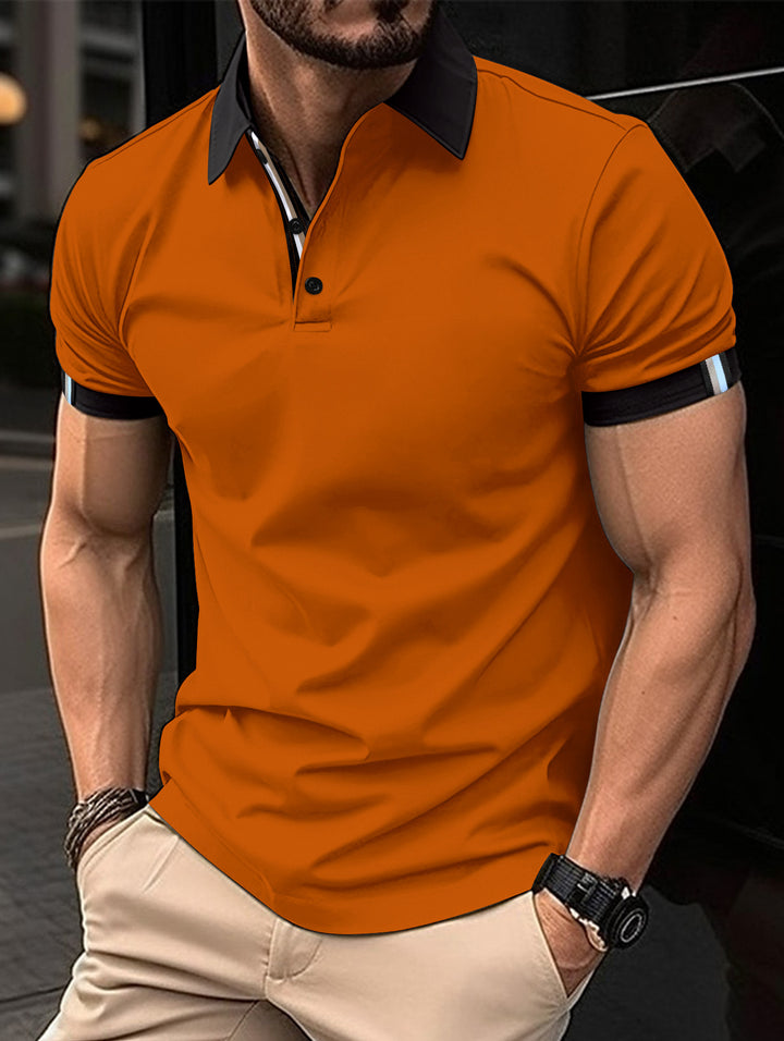 Herren Poloshirt mit modernem Kragen und farbigen Akzenten Echoarchiv