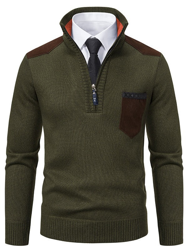 Herren modischer Pullover mit kurzem Reißverschluss und eleganten Details Echoarchiv