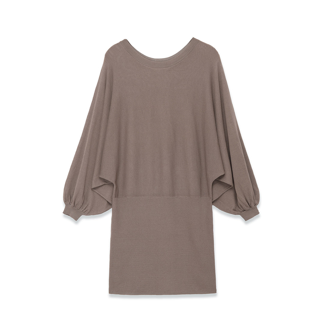 Damen Midikleid mit weitem Poncho-Oberteil und Ballonärmeln Echoarchiv