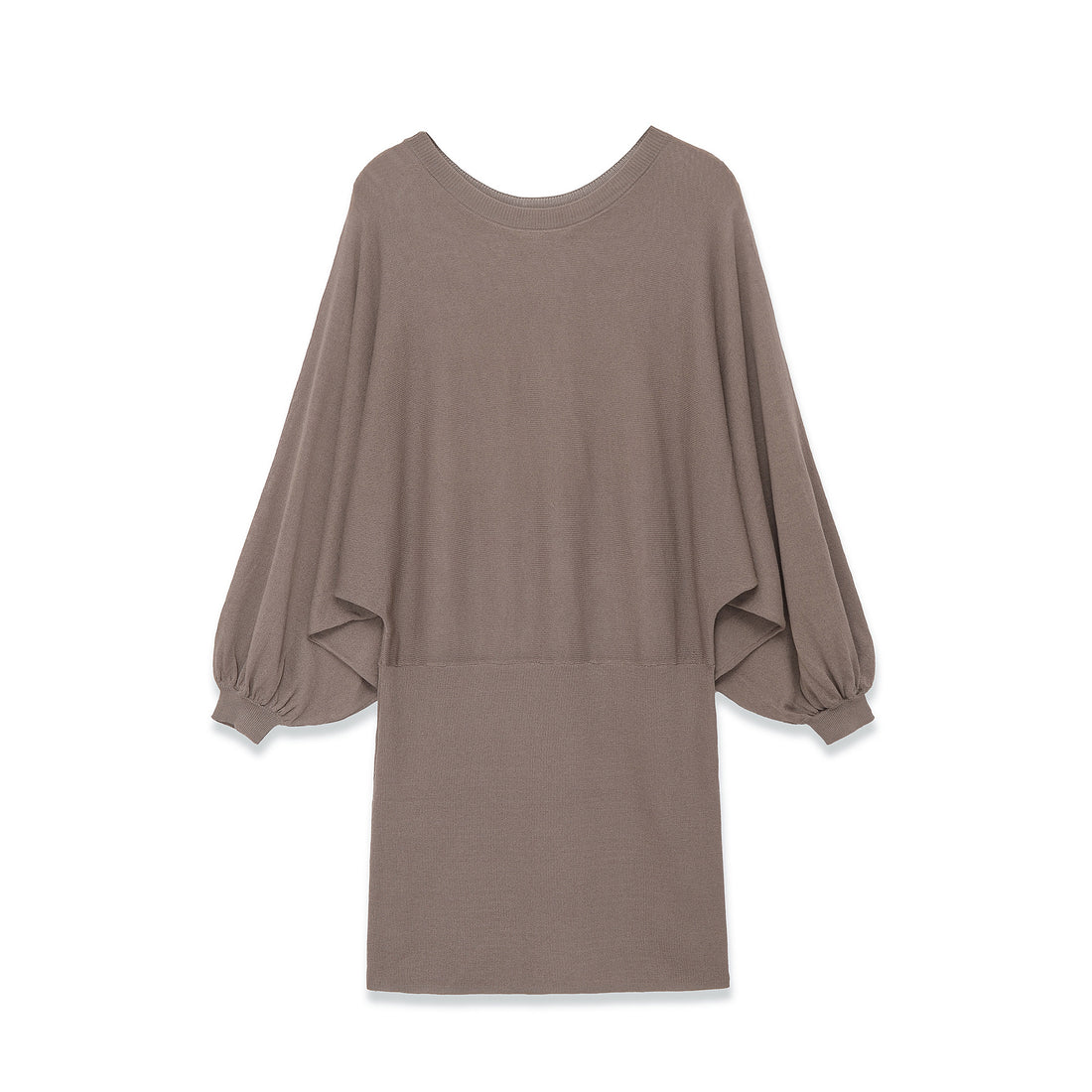 Damen Midikleid mit weitem Poncho-Oberteil und Ballonärmeln Echoarchiv