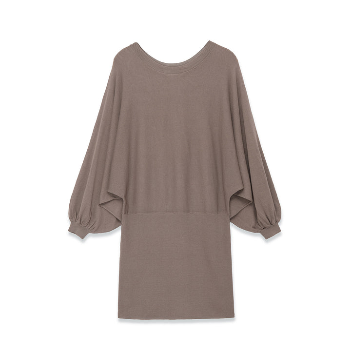 Damen Midikleid mit weitem Poncho-Oberteil und Ballonärmeln Echoarchiv