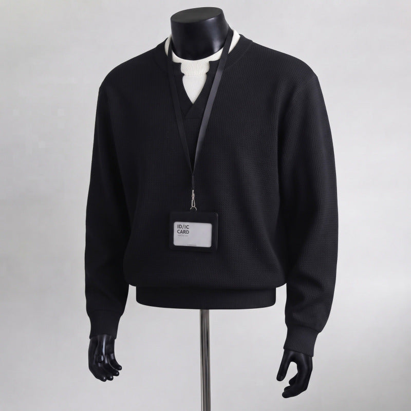 Herren Bequemer Strickpullover mit V-Ausschnitt – Norvane