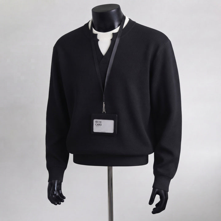 Herren Bequemer Strickpullover mit V-Ausschnitt – Norvane