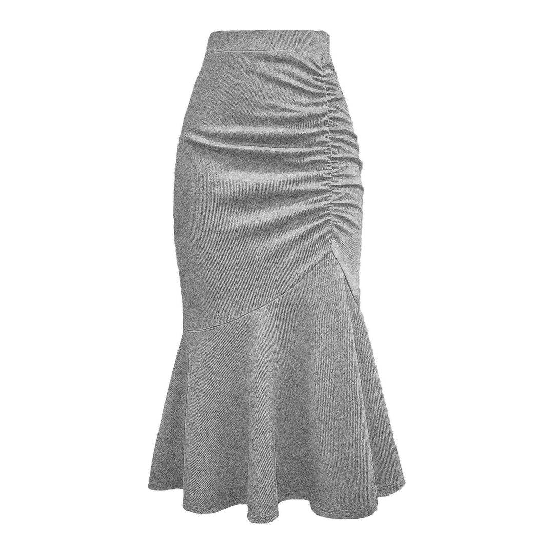 Damen eleganter Midirock mit asymmetrischem Schnitt und Raffung Echo Archiv