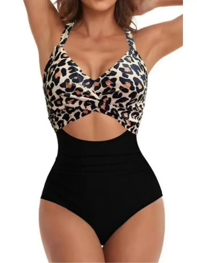 Damen Einteiliger Bikini mit modischem Cut-Out und Animal-Print Echo Archiv