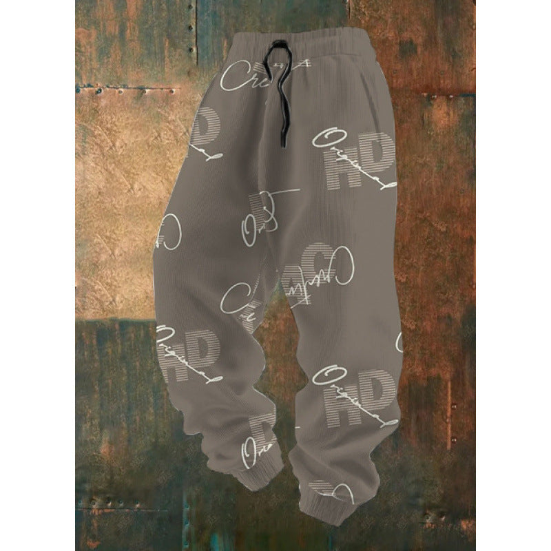 Damen Bequeme Freizeithose mit kreativem Druck Echoarchiv