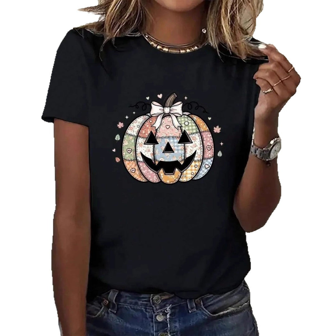 Damen T-Shirt mit stylischem Kürbis-Motiv und aufregendem Animal-Print Echo Archiv