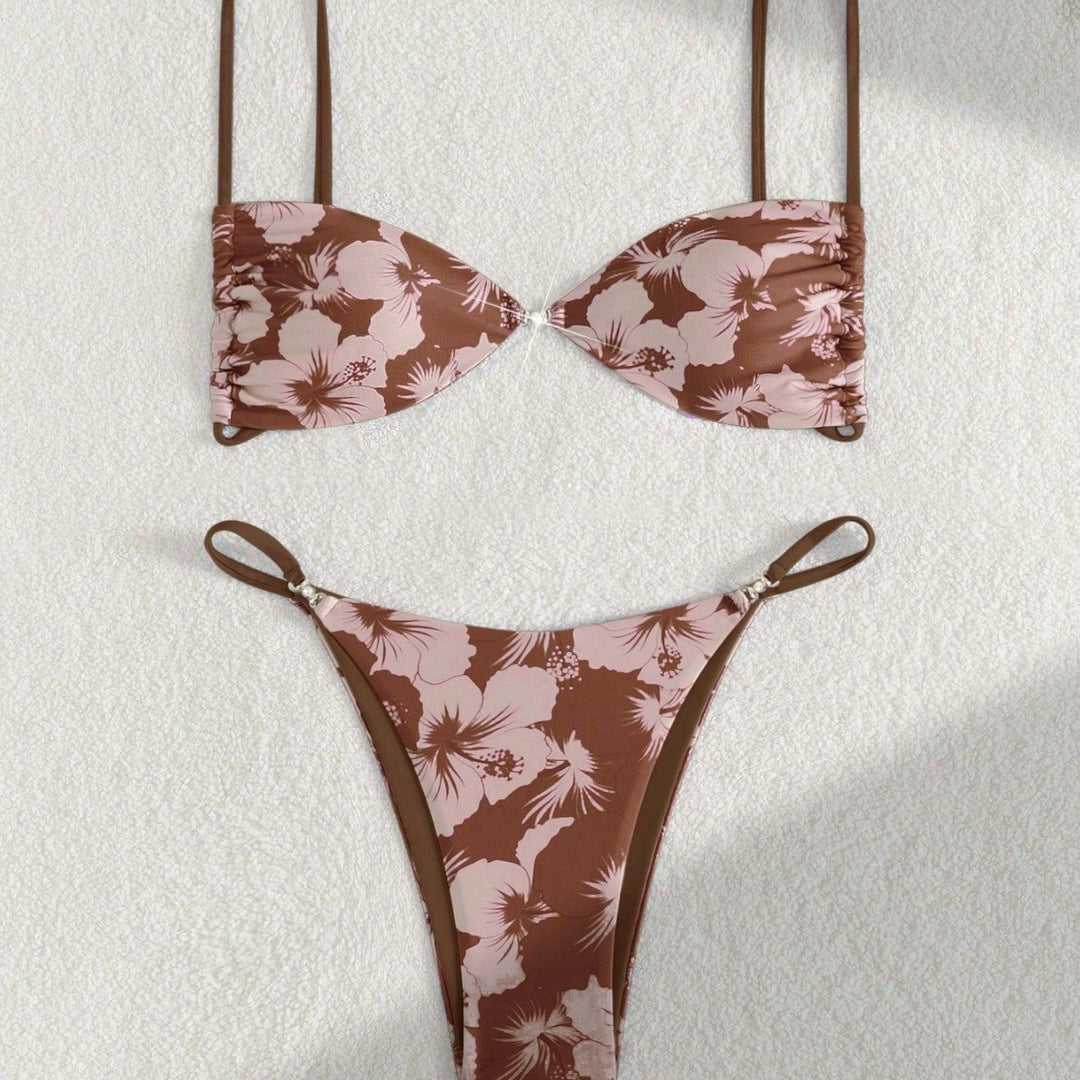 Damen Leopardenmuster Bikini-Set mit verstellbaren Trägern Echo Archiv