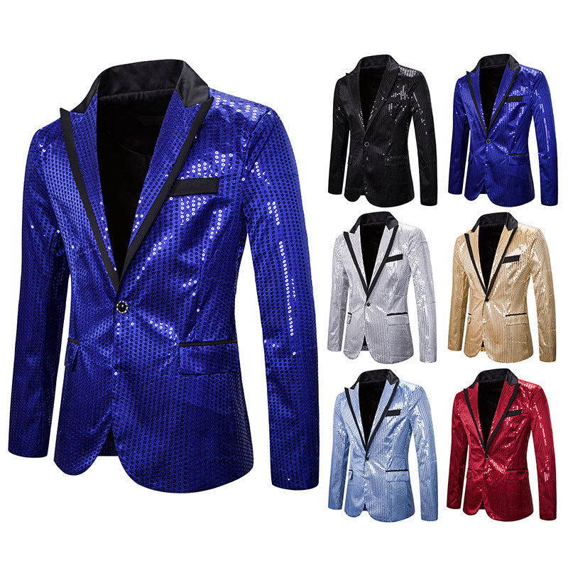 Herren eleganter Pailletten Blazer mit modernem Schnitt Echoarchiv