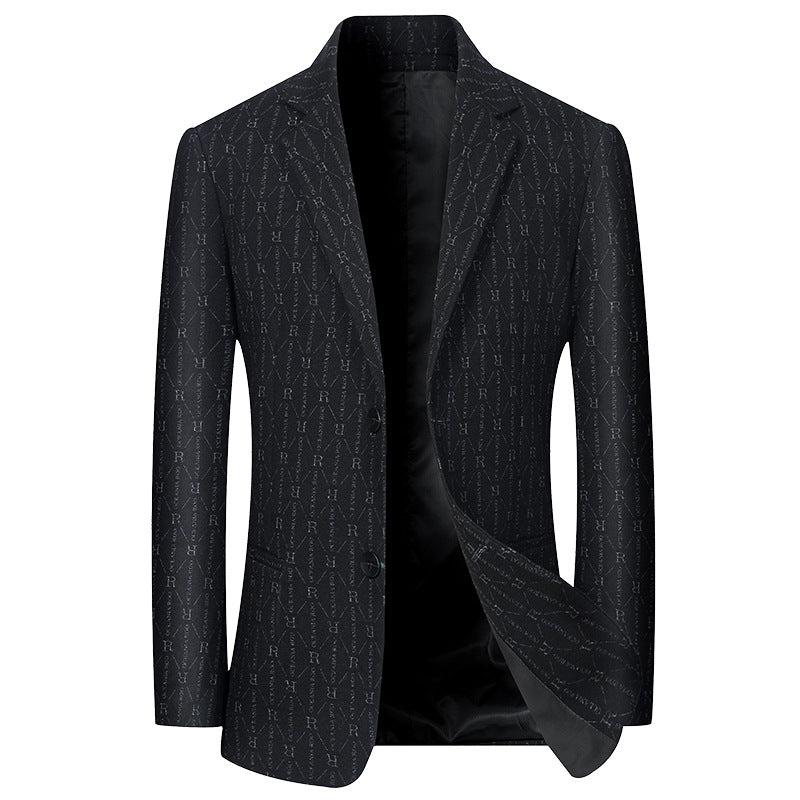 Herren Modernes Einreihiges City-Blazer mit aufgesetzten Taschen und leichter Halbfütterung – Tianoro