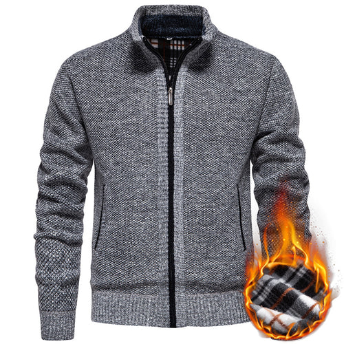 Herren Strickjacke mit hohem Kragen und praktischem Reißverschluss Echoarchiv