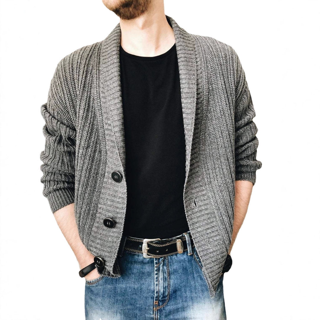 Herren Strickcardigan mit Schalkragen und Knopfleiste Echo Archiv