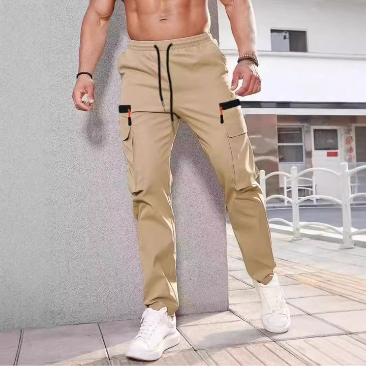 Herren Slim‑Tapered Utility‑Cargohose mit elastischem Bund, Kordelzug & Mehrfachklapptaschen Echo Archiv