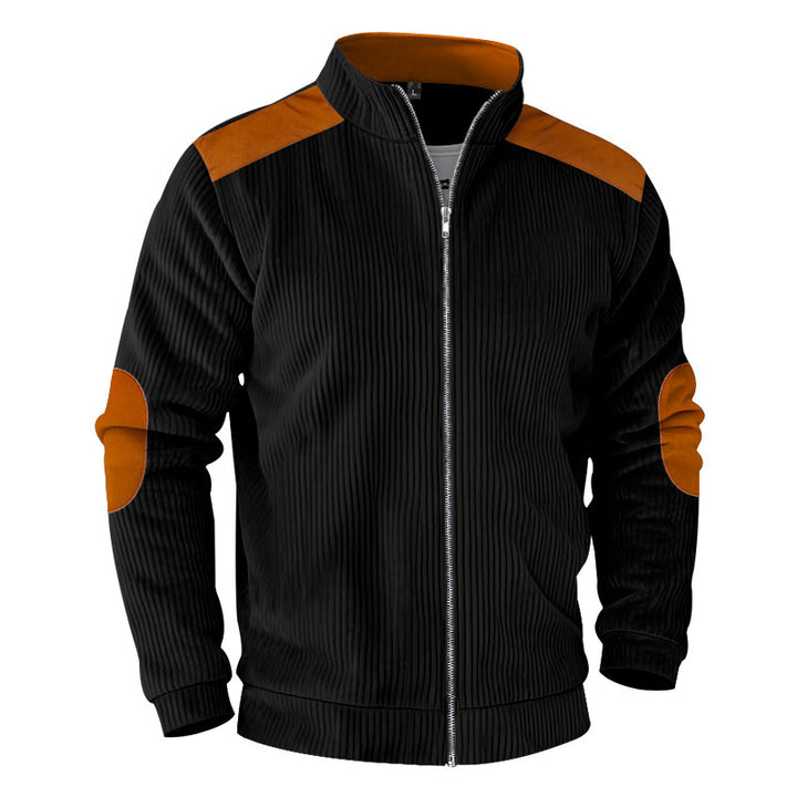 Herren sportliche Jacke mit strukturierten Ärmeln und Stehkragen Echoarchiv