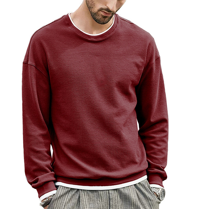Herren lässiger Langarm-Sweater mit strukturiertem Design Echoarchiv