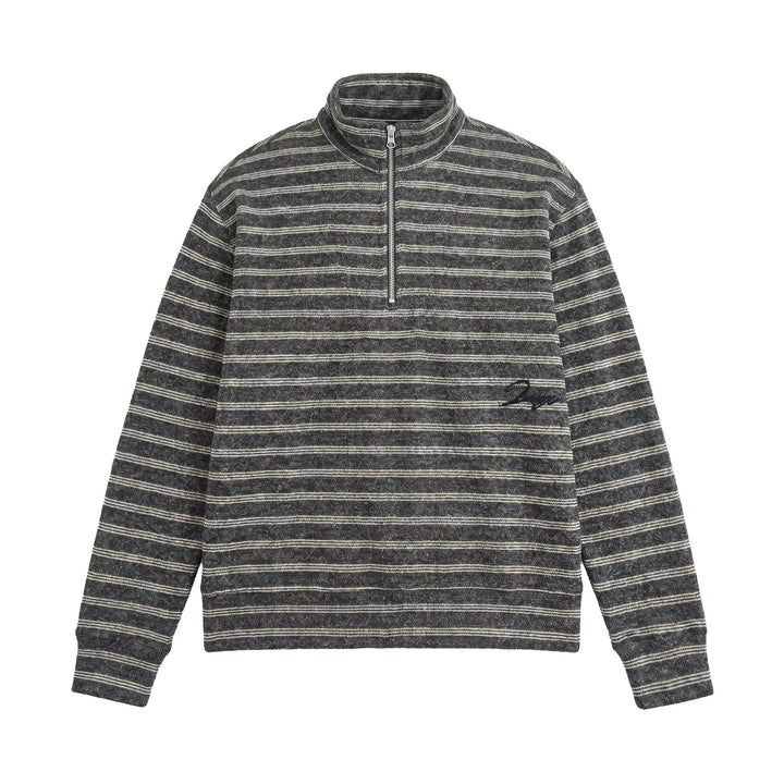 Herren Strukturiertes Halbzip-Strickpullover mit Stehkragen Echoarchiv